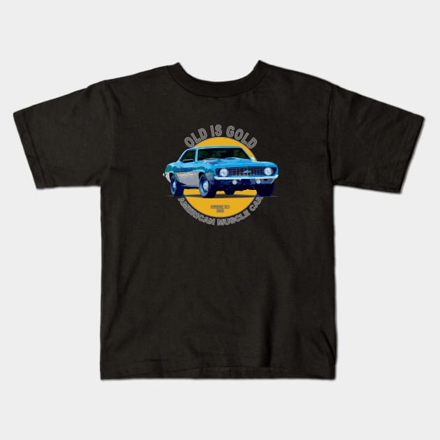 Camaro ZL1 American Muscle Car 60s 70s Old is Gold Kids T-Shirt by Jose Luiz Filho